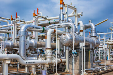Petroleum transfer manifold with connected pipes and control valves