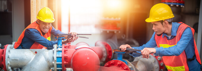 Maintenance specialists working on petroleum terminal transfer equipment